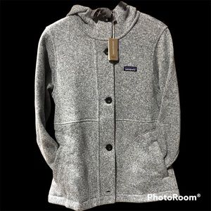 NET Patagonia Better Sweater Coat in Birch White